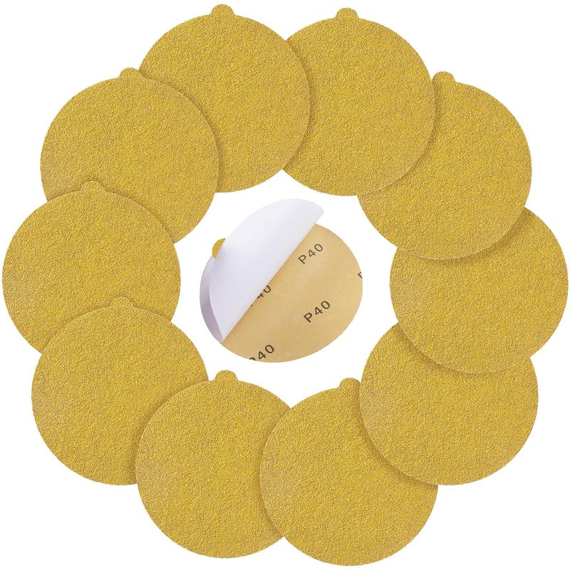 Shawya 50 PCS 6 Inch PSA Sanding Discs 40 Grit Self Adhesive Sticky-Back Sandpaper for DA Sander Finishing Abrasive Sand Paper Woodworking Wood Metal Sanding Disc - Image 1